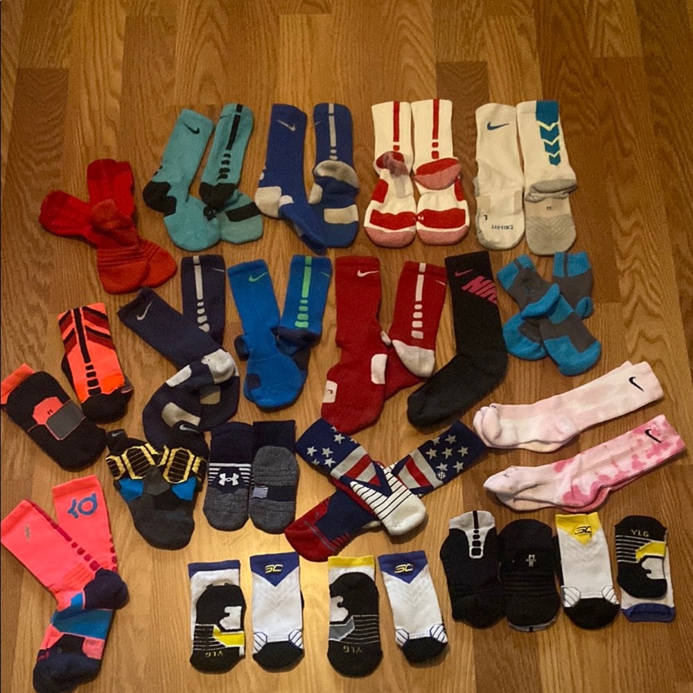 Colorful Athletic Socks Collection Nike elite UA SC  basketball lot 21 pair